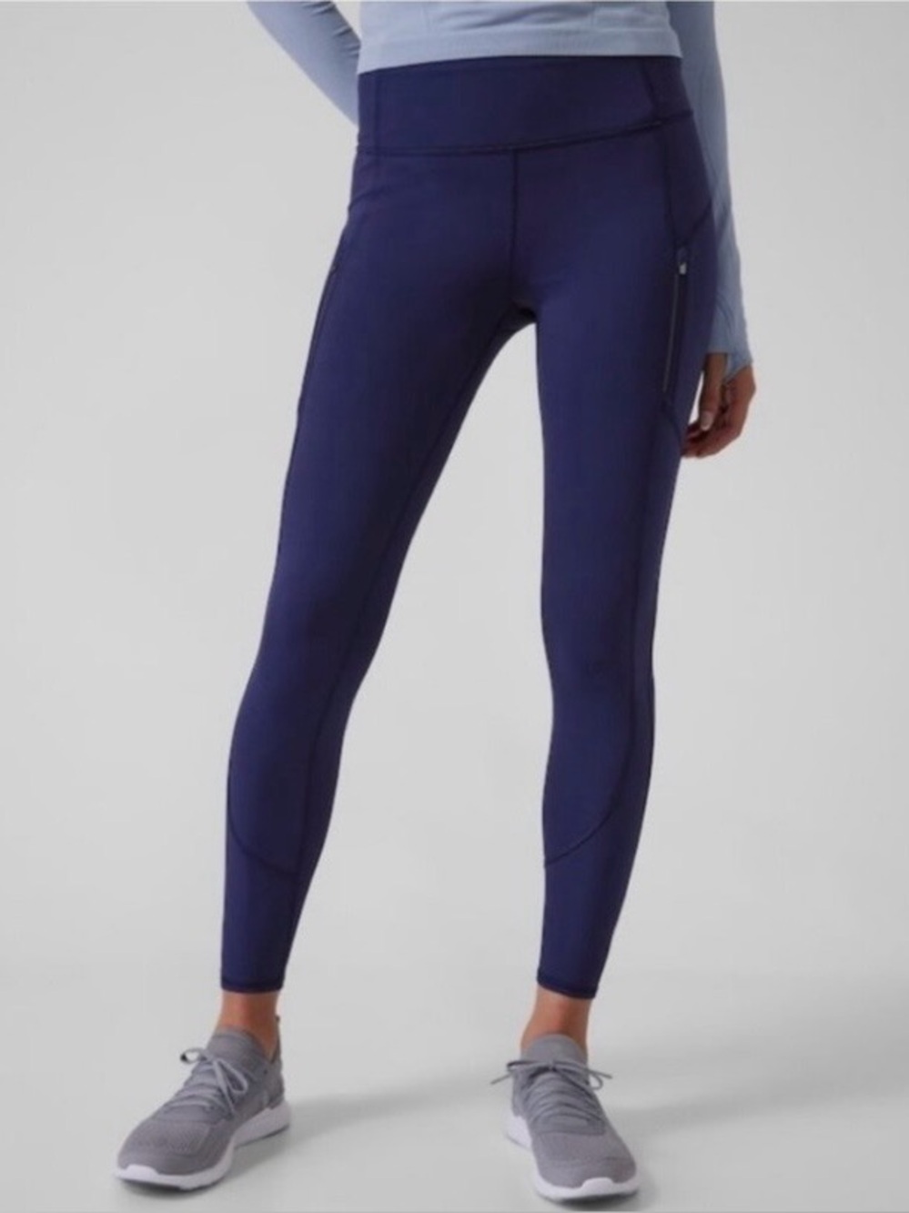 Athleta Rainier High Rise Fleece Lined Leggings, size Small, Dress Blue